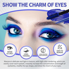 UAOE mascara swatches on skin demonstrating rich blue pigment and even coverage