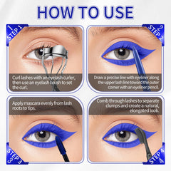UAOE product in use on model creating bold blue eye look for events