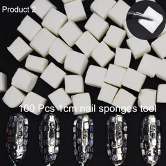 UARUOGP hands applying sequins with sponge for controlled, mess-free nail art