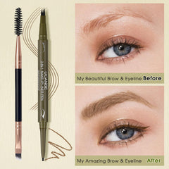 UCANBE close-up of 4-fork tip creating hair-like strokes for natural brow fill