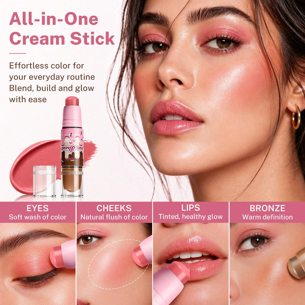 UCANBE applying blush with fingers for natural seamless finish