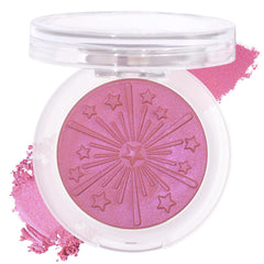 UCANBE baked blush 03 Peony front pan showing vibrant magenta shade and shimmer benefit