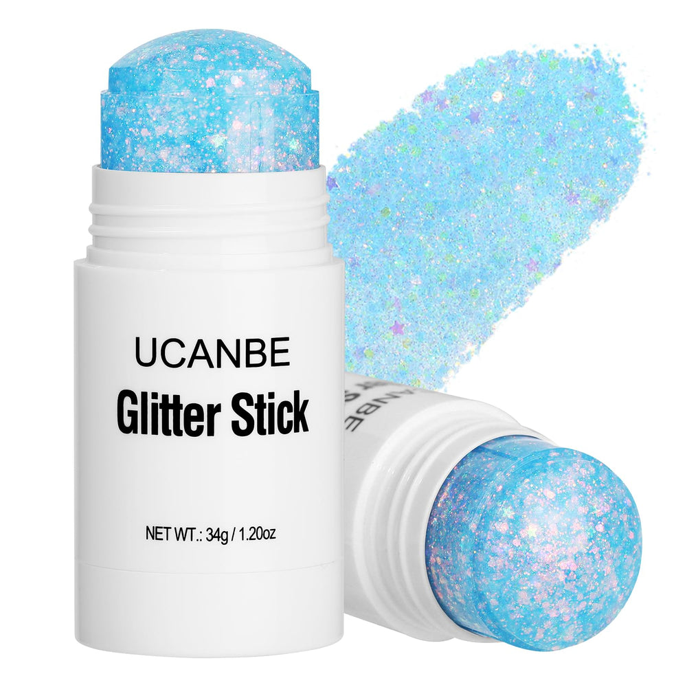 UCANBE front packaging showing stick and blue glitter for easy use