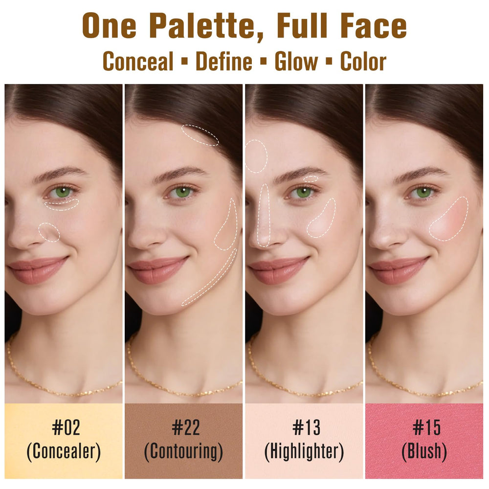 UCANBE blush variety flatlay illustrating vibrant, mixable cheek colors