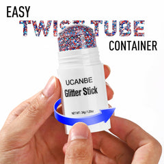UCANBE glitter swiped along collarbone offering dramatic body shimmer for events