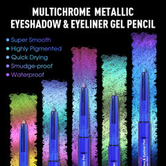 UCANBE eyeliner applied on eye showing crisp electric blue to purple