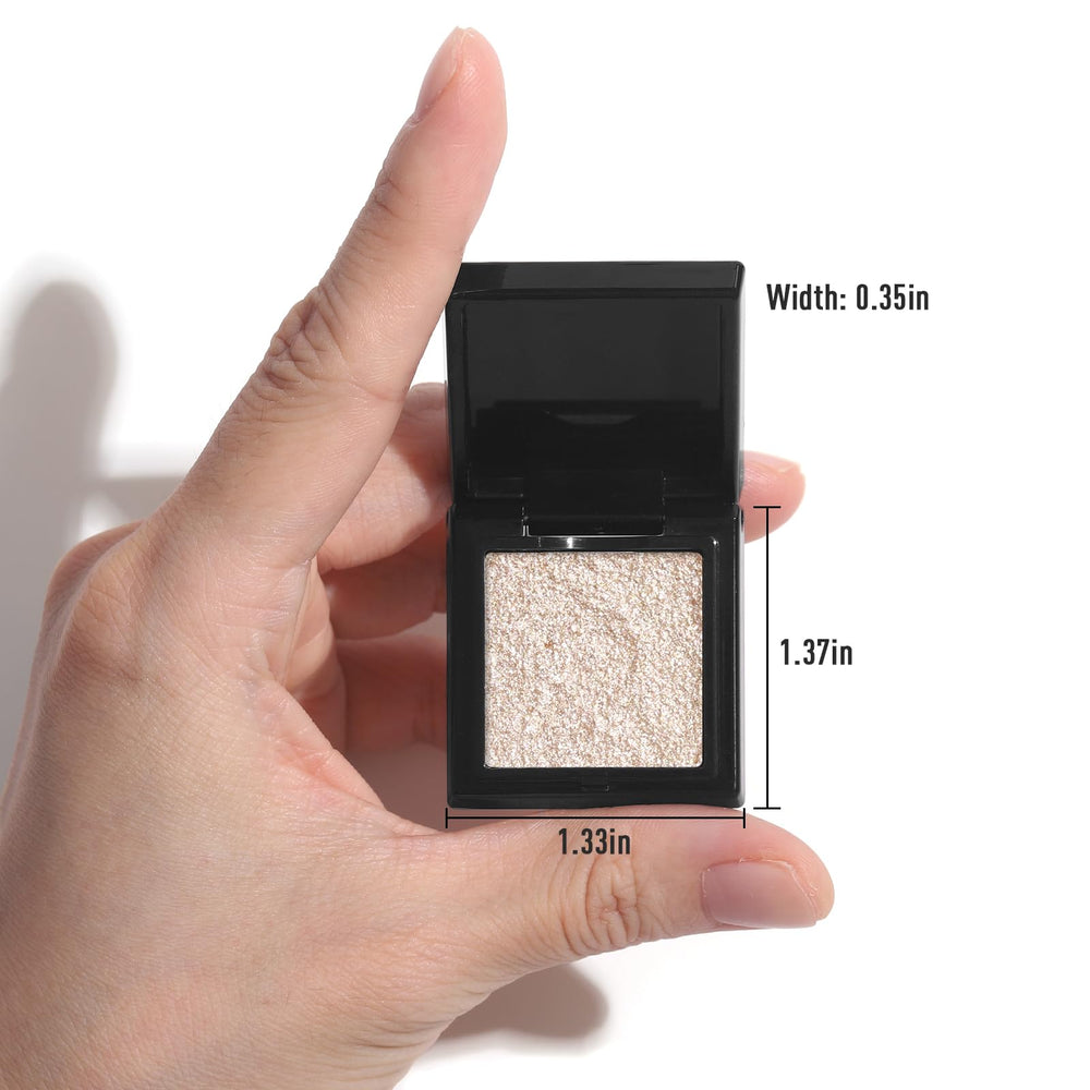 UCANBE flat brush pressing pigment to show buildable coverage and foiled effect