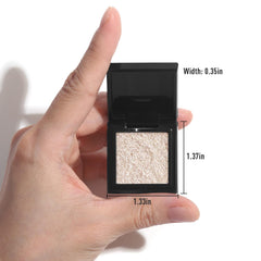 UCANBE flat brush pressing pigment to show buildable coverage and foiled effect
