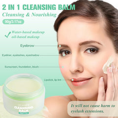 UCANBE cleansing balm texture close-up melting to oil, dissolves makeup