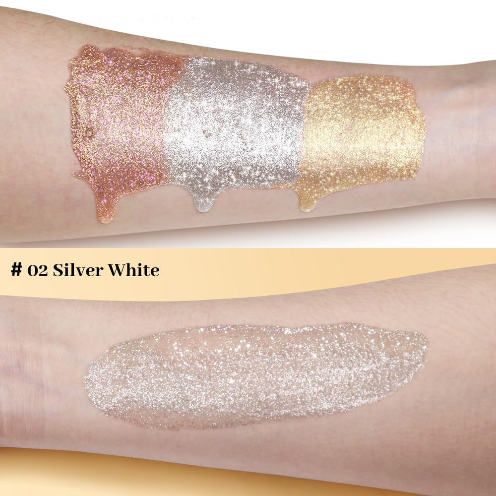 UCANBE highlighting drops on cheekbone showing holographic radiance benefit