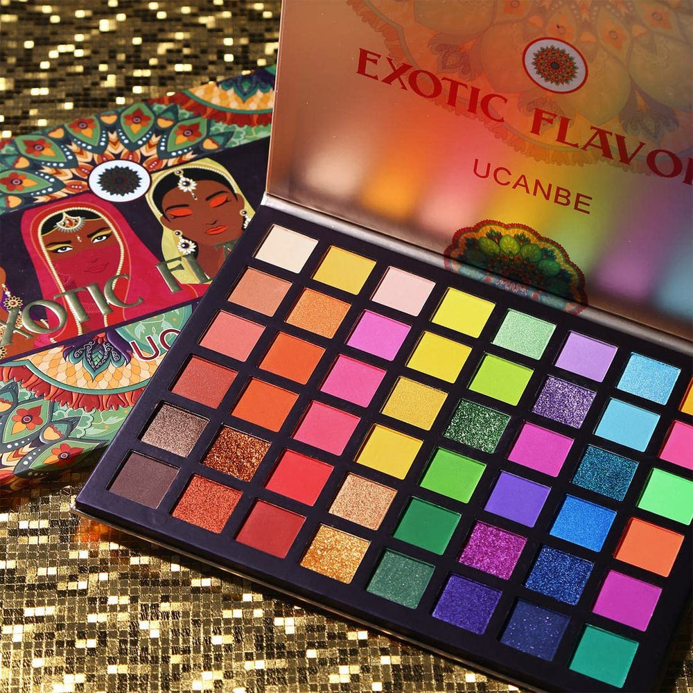UCANBE open palette top view with 48 colorful shades visible for versatile looks
