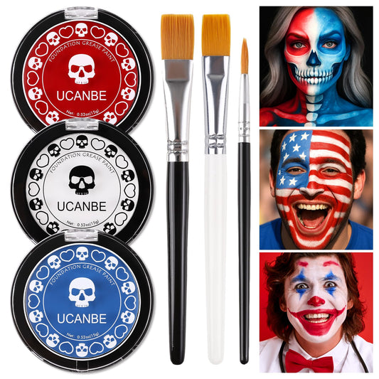 UCANBE front packaging showing three patriotic colors and included brushes for vivid designs