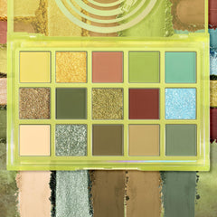 UCANBE eyeshadow applied on model eye demonstrating wearable olive looks