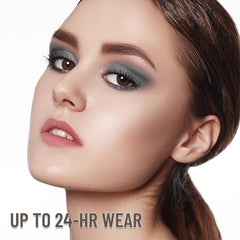 UCANBE eyelid application with brush demonstrating seamless blend benefit