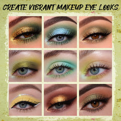 UCANBE open palette flatlay showing curated olive, brown, and aqua shades for versatility