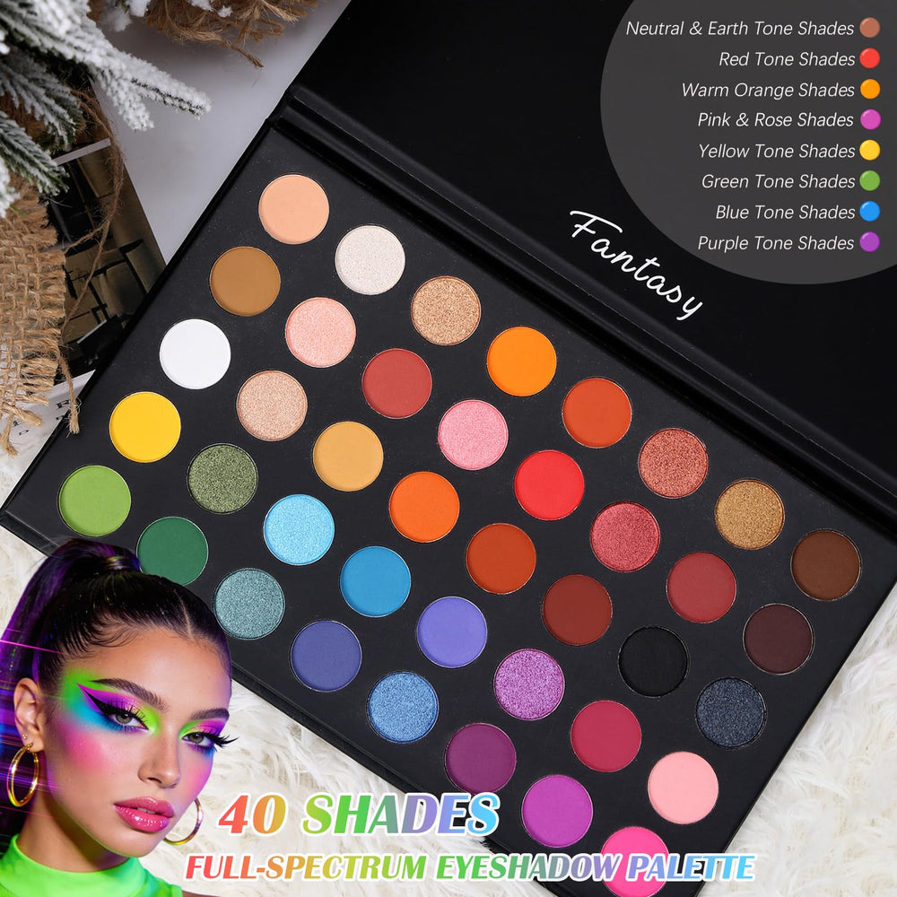 UCANBE open palette revealing twelve pigmented matte shimmer metallic shades
