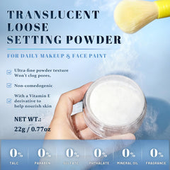UCANBE loose powder open with sifter, demonstrating easy controlled dispensing benefit