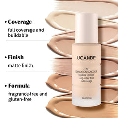 UCANBE pump dispensing foundation highlighting controlled, mess-free use