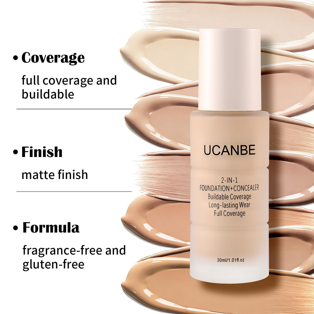 UCANBE creamy texture swatch medium beige showing blendable, matte finish