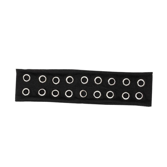 Uchyius headband front view showing eyelets and bold style benefit