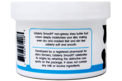 Udderly Smooth being applied to heel to soften rough skin and hydrate