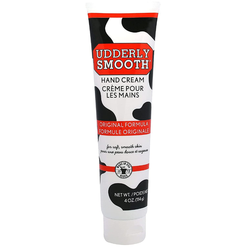 Udderly Smooth label closeup showing product name and light-scent feature