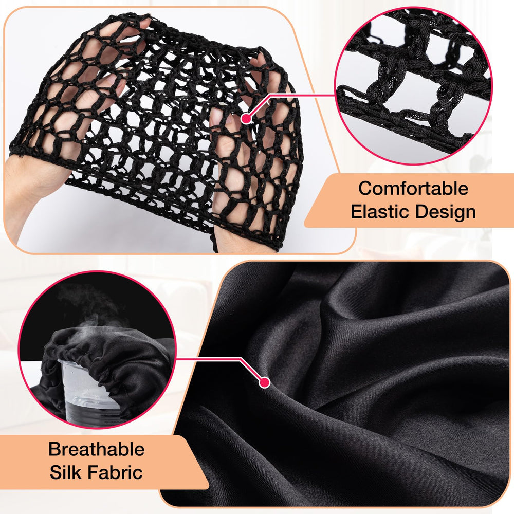 Udefineit model sleeping with bonnet for overnight style maintenance
