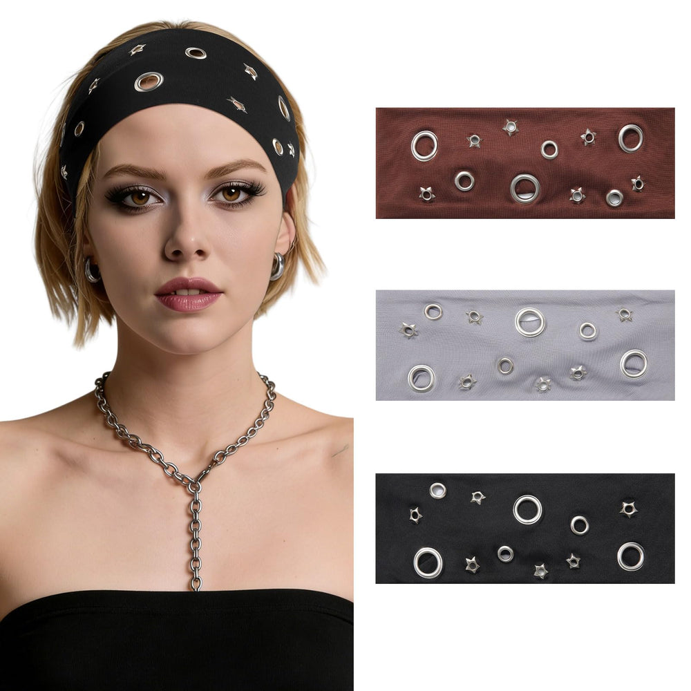 Ufgin three headbands front view showing colors and fit benefit durable style