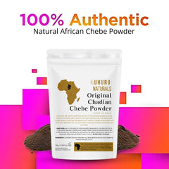 Uhuru Naturals ChadianChebe powder close-up revealing fine texture for easy mixing