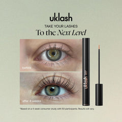 UKLASH applicator closeup displaying fine brush for precise nightly application