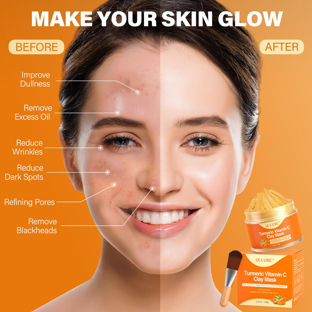 ulluxe soft mask brush beside open jar for clean, easy application