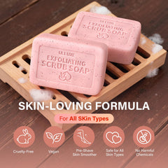 ulluxe peach bar on shower shelf conveying spa-like refreshment benefit