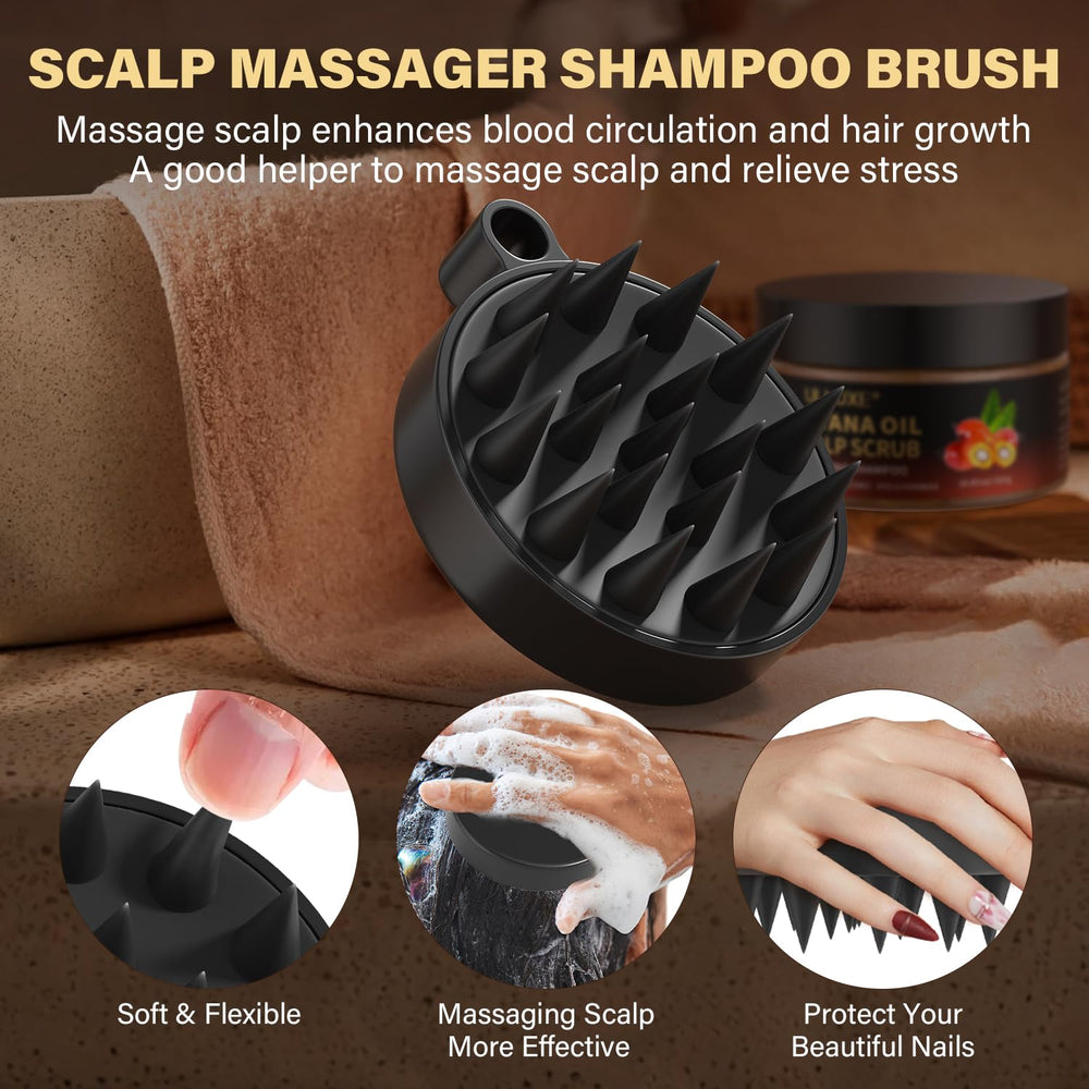 ulluxe silicone scalp massager detail offering comfortable stimulation