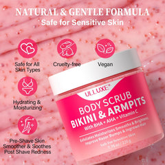 ulluxe close-up scrub texture showing gentle exfoliation