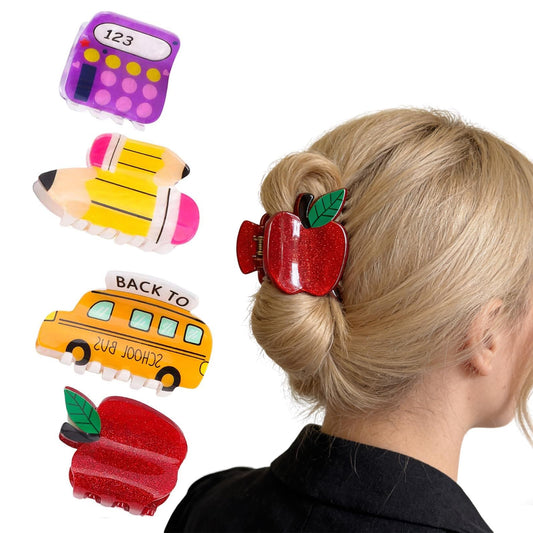 ULOdjfn pencil clips front packaging showing four colorful teacher-themed pieces and gifting benefit