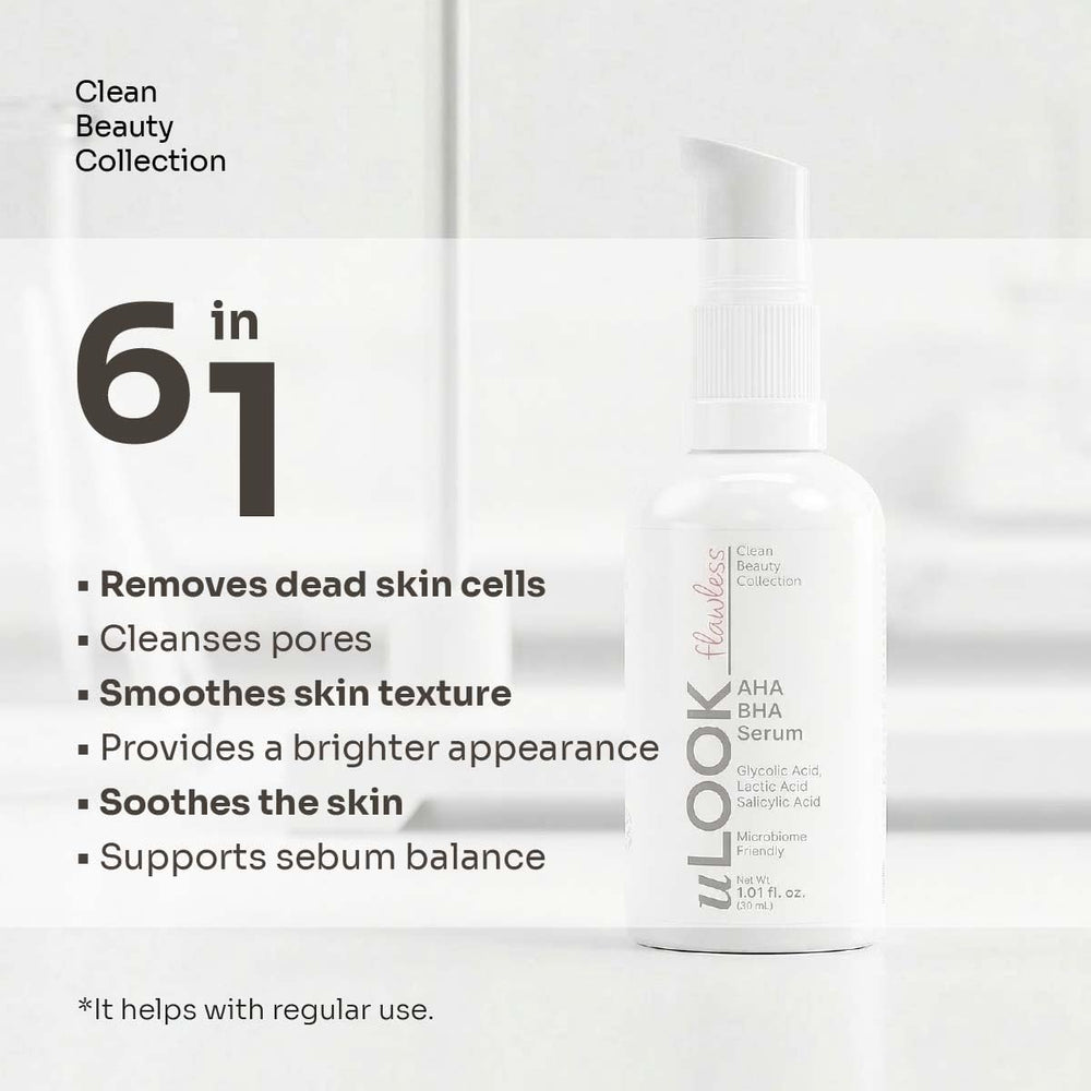 uLOOK close-up label highlighting acids and microbiome-friendly design