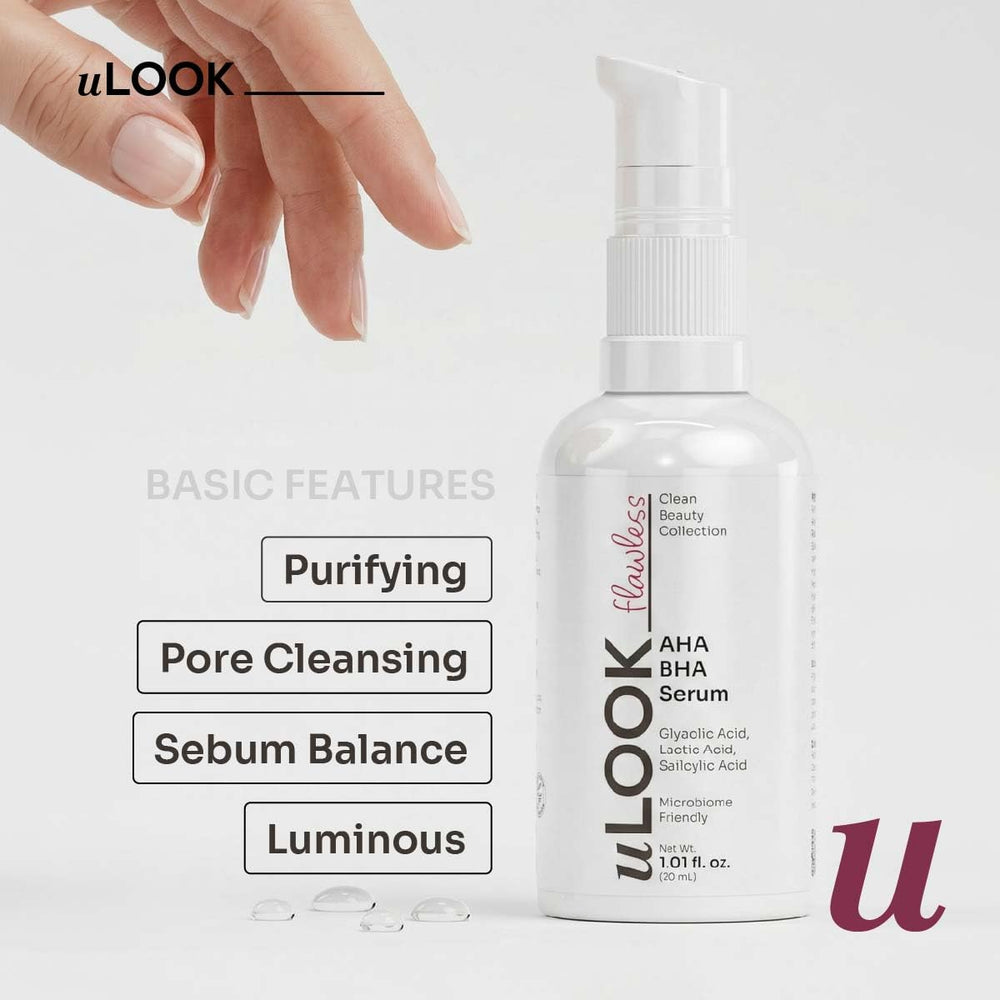 uLOOK bottle on bedside table in evening skincare setting showing routine use