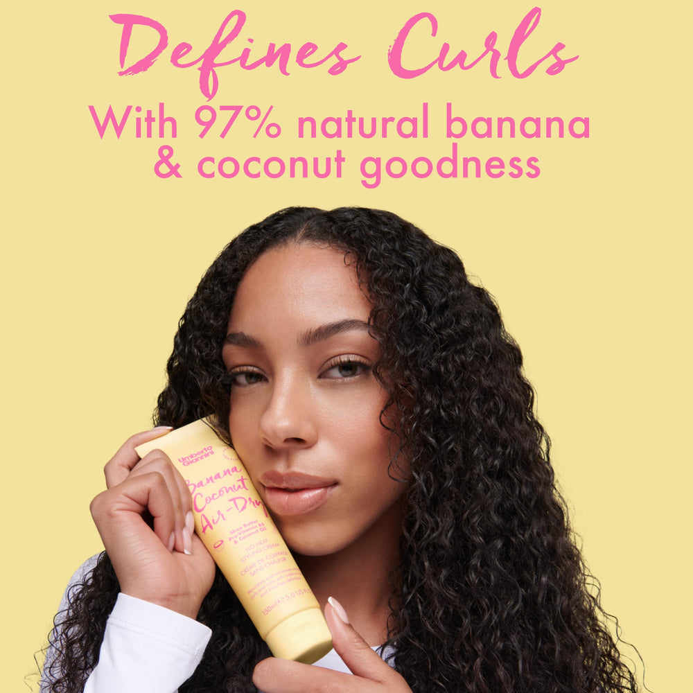 Umberto Giannini before and after waves showing reduced frizz
