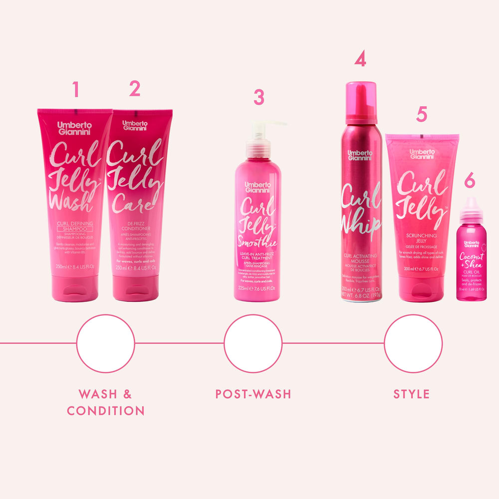 Umberto Giannini used on curly hair in lifestyle scene for defined bounce