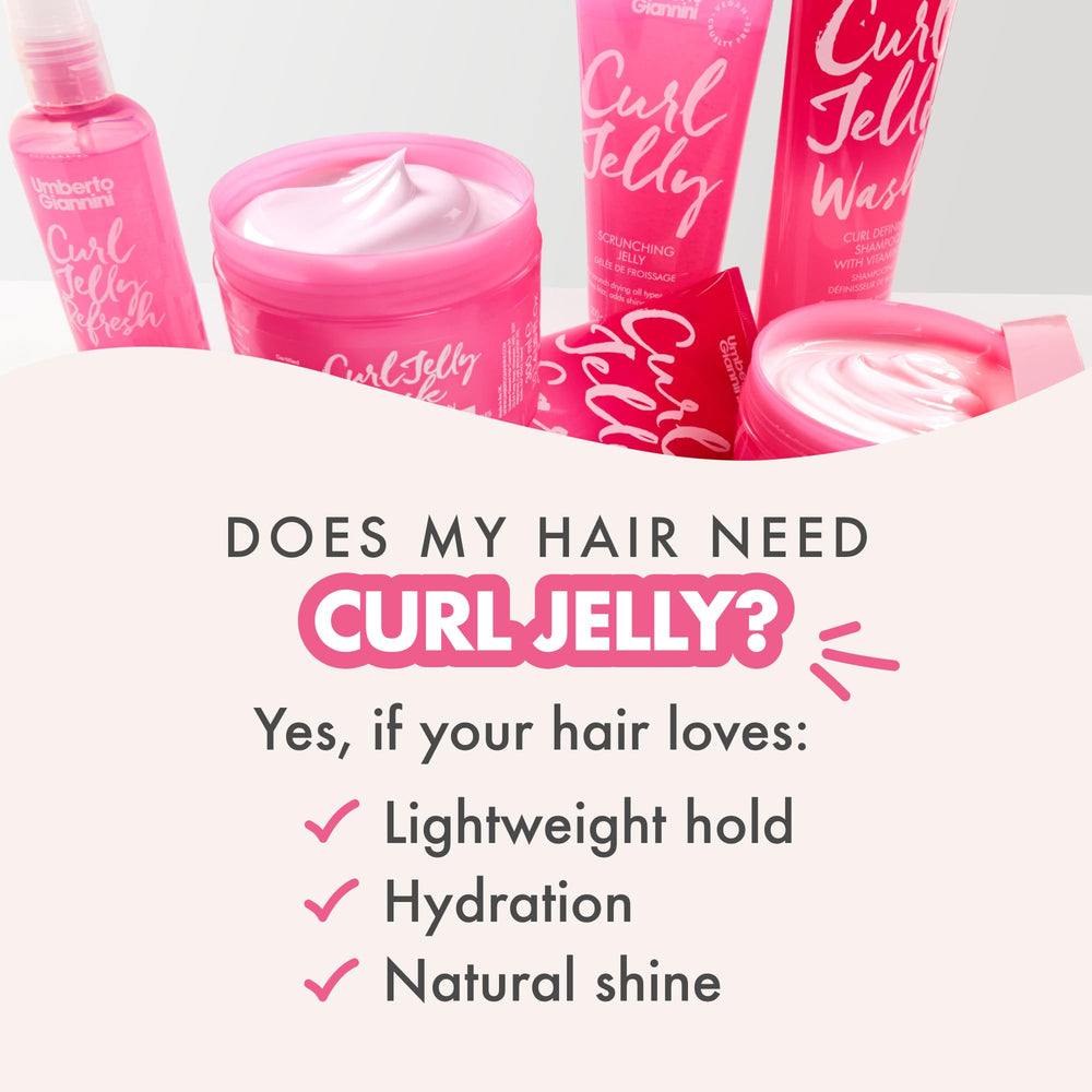 Umberto Giannini applying cream to damp curls for defined, frizz-free finish