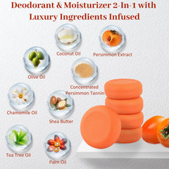 Umpeimvon soap beside a coin showing scale for compact travel-size benefit