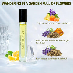 Umpeimvon golden perfume oil drop on skin highlighting concentrated long-lasting texture
