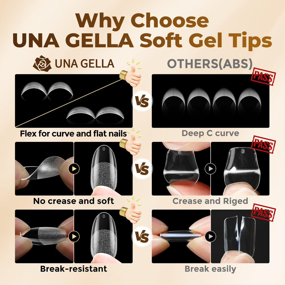 UNA GELLA 12 sizes layout showing organized range for every nail
