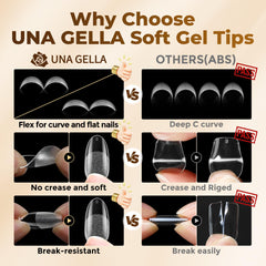 UNA GELLA 12 sizes layout showing organized range for every nail