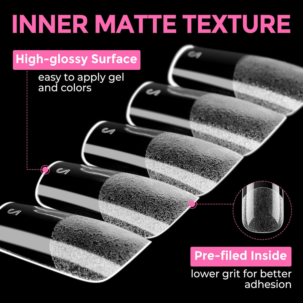 UNA GELLA tip with acrylic overlay showing strong adhesion benefit