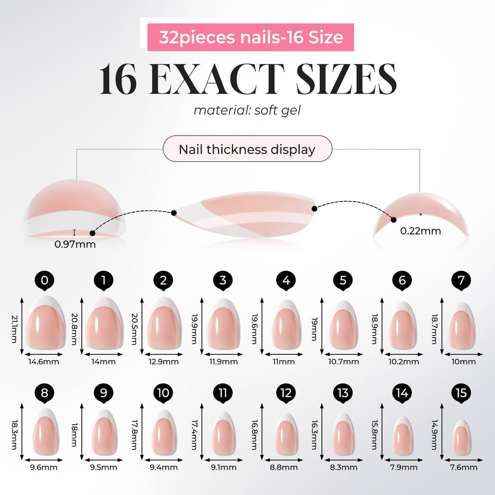 UNA GELLA almond French tip profile showing elegant silhouette benefit