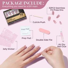 UNA GELLA kit contents with glue, tabs, file and prep tools for ease