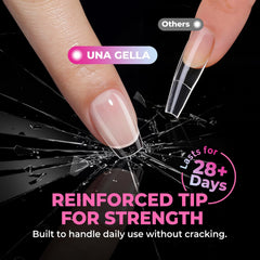 UNA GELLA assembled press-on extensions applied for quick salon results
