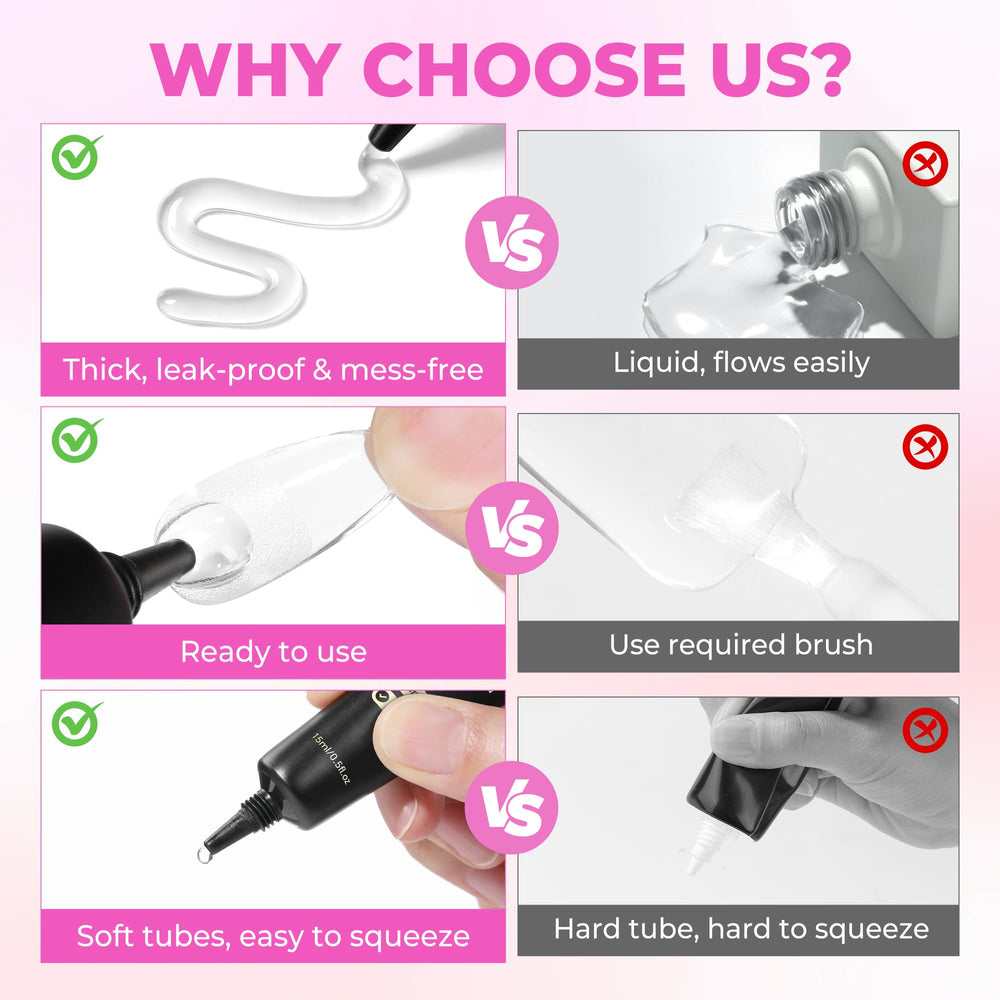 UNA GELLA bonding a clear acrylic tip delivering durable clear finish