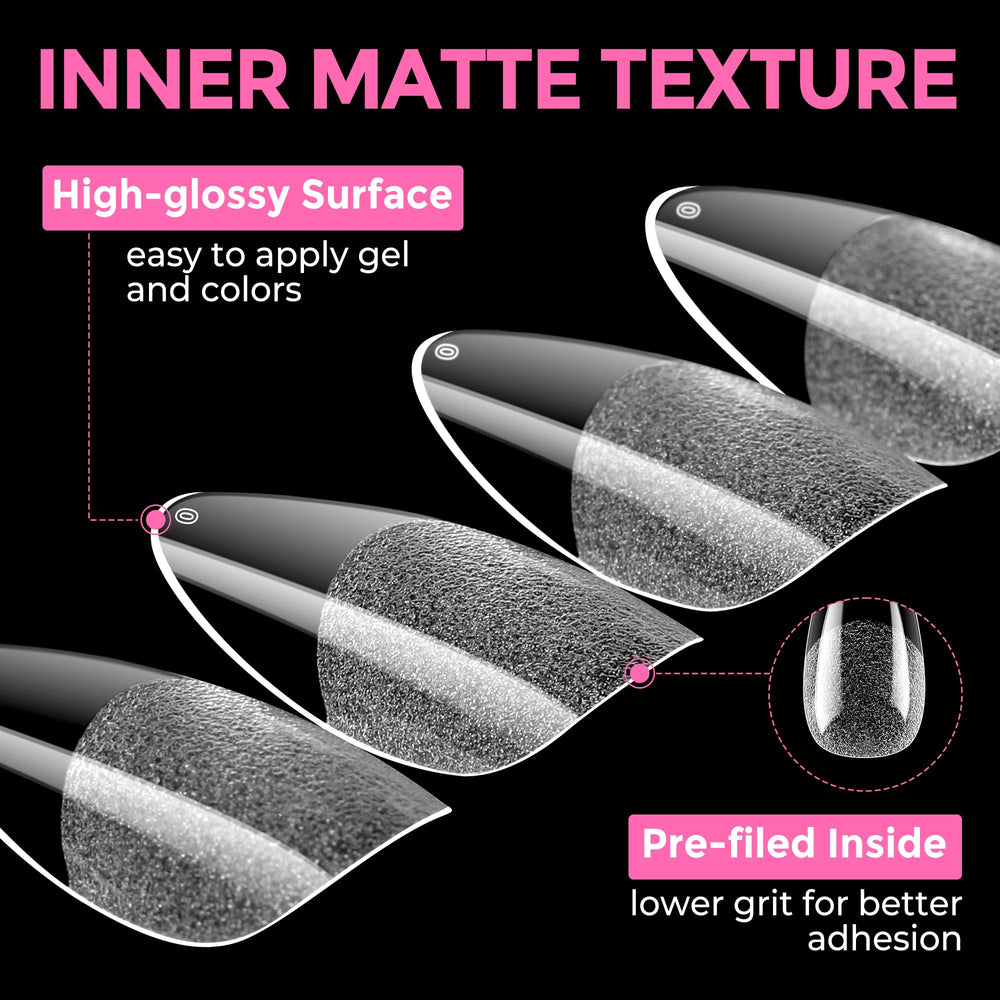 UNA GELLA clear tip surface ready for polish indicating smooth finish